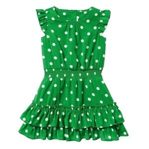 Janie and Jack Kelly Green Polka Dot Dress